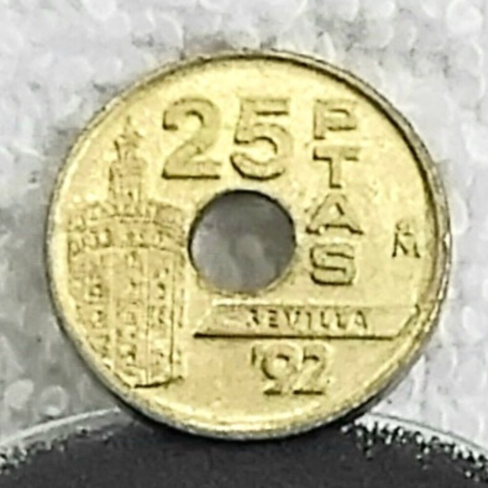 Circulated 1992 Spanish '92 Sevilla Pesetas Espana 25PTAS Coin!!